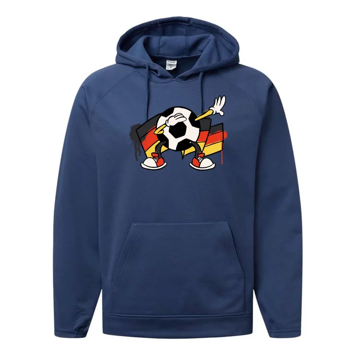 Dabbing Germany Soccer Ball Performance Fleece Hoodie