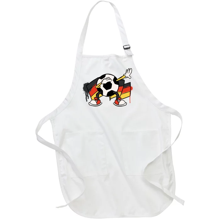 Dabbing Germany Soccer Ball Full-Length Apron With Pocket