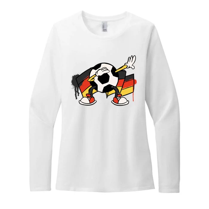 Dabbing Germany Soccer Ball Womens CVC Long Sleeve Shirt