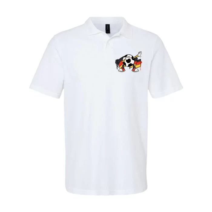 Dabbing Germany Soccer Ball Softstyle Adult Sport Polo