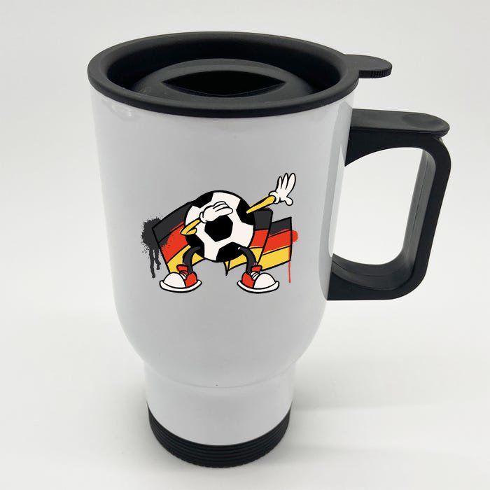 Dabbing Germany Soccer Ball Front & Back Stainless Steel Travel Mug