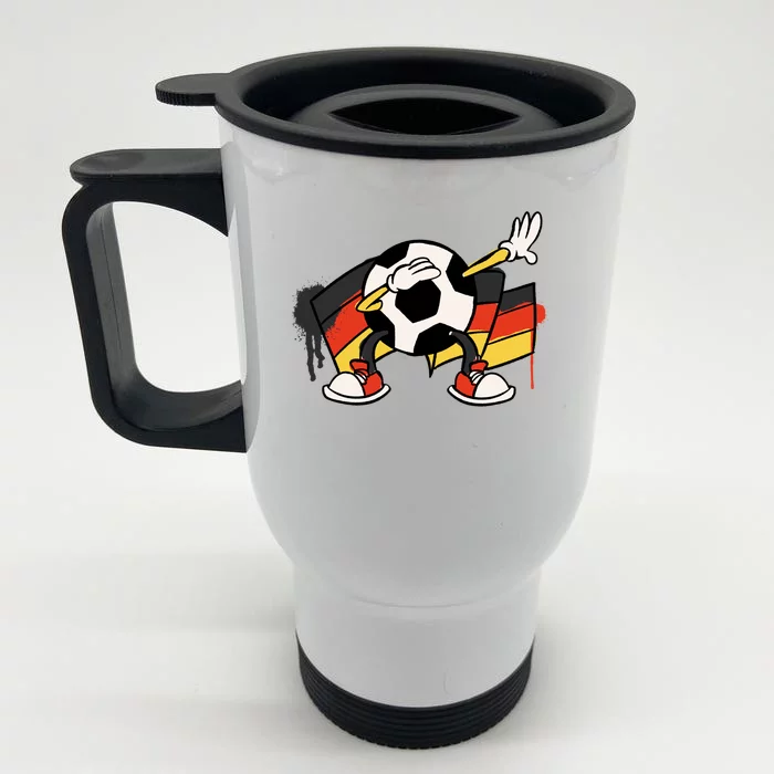 Dabbing Germany Soccer Ball Front & Back Stainless Steel Travel Mug