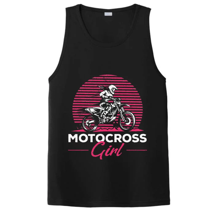 Dirtbike Girl Supercross Girl Enduro Off Road Motocross Girl Performance Tank