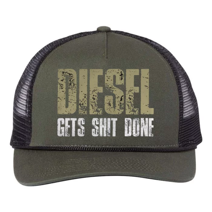 Diesel Gets Stuff Done Great Gift Truck Driver Gas Tool Engine Meaningful Gift Retro Rope Trucker Hat Cap