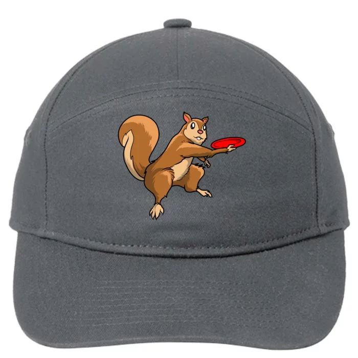 Disc Golf Squirrel Frolf Frisbee Golf Disc Gift 7-Panel Snapback Hat