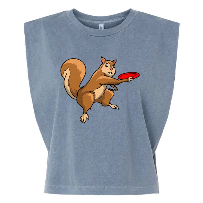 Disc Golf Squirrel Frolf Frisbee Golf Disc Gift Garment-Dyed Women's Muscle Tee