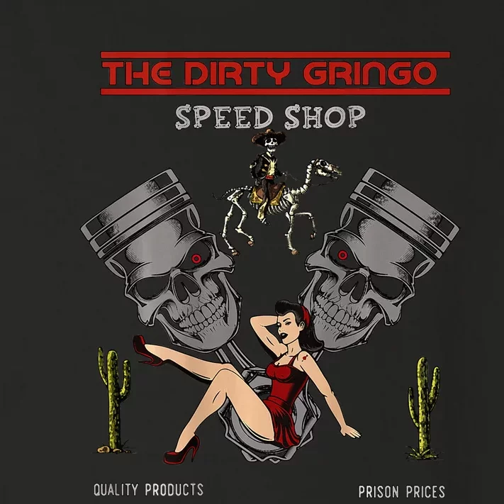 Dirty Gringo Speed Shop Rat Rod Sexy Pin Up On Crank Shaft Toddler Long Sleeve Shirt