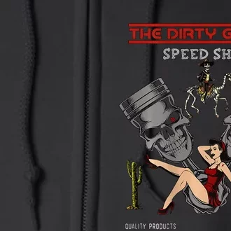 Dirty Gringo Speed Shop Rat Rod Sexy Pin Up On Crank Shaft Full Zip Hoodie