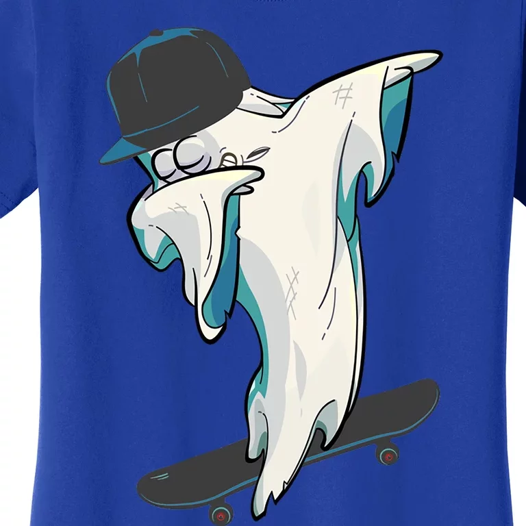 Dabbing Ghost Skateboard Funny Dab Pose Gift Skatepark Cool Gift Women's T-Shirt