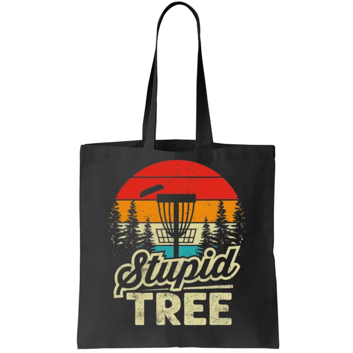 Disc Golf Stupid Tree Funny retro Golf Swing Tote Bag