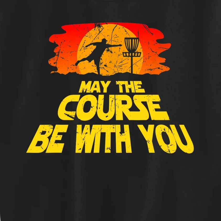 Disc Golf Shirt May The Course Be With You Trendy Golf Tee Kids Sweatshirt