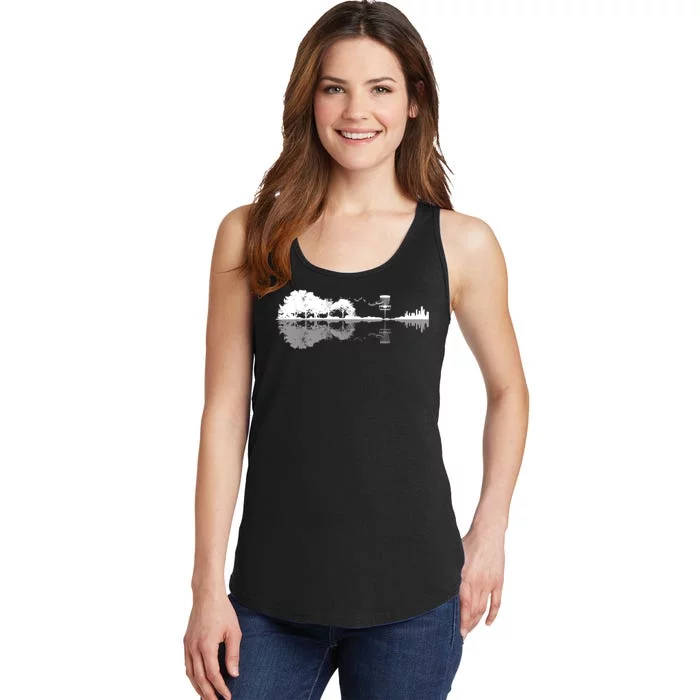 Disc Golf Sunset Guitar Guitarist Player Golfing Golfer Ladies Essential Tank