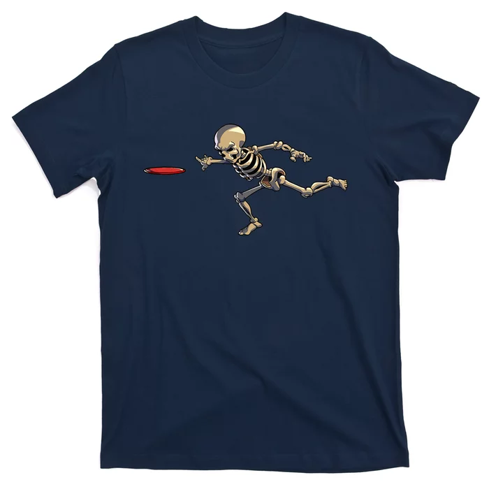 Disc Golfing Skeleton Halloween Disc Golf Halloween T-Shirt