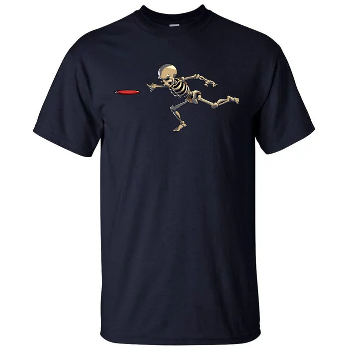 Disc Golfing Skeleton Halloween Disc Golf Halloween Tall T-Shirt