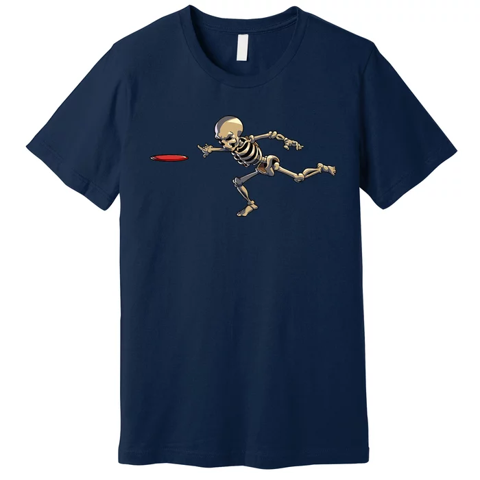 Disc Golfing Skeleton Halloween Disc Golf Halloween Premium T-Shirt