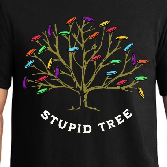 Disc Golf Stupid Tree Funny Sarastic Pajama Set