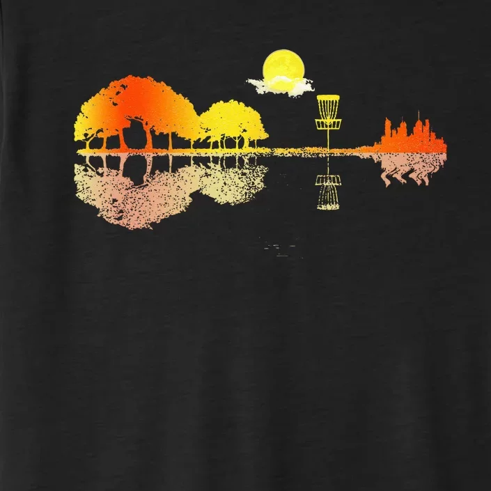 Disc Golf Sunset Guitar Guitarist Player Golfing Golfer Gift ChromaSoft Performance T-Shirt