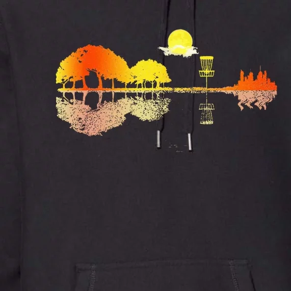 Disc Golf Sunset Guitar Guitarist Player Golfing Golfer Gift Premium Hoodie