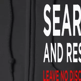 Disc Golf  Search & Rescue Leave No Disc Behind Funny III Full Zip Hoodie