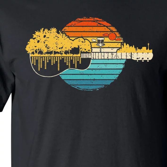 Disc Golf Sunset Retro Guitar Gifts For Disc Golf Players Tall T-Shirt