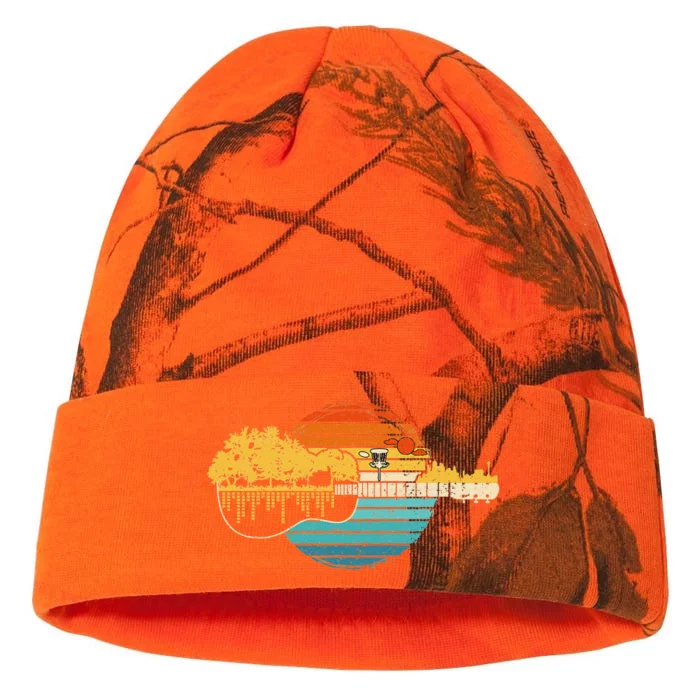 Disc Golf Sunset Retro Guitar Gifts For Disc Golf Players Kati - 12in Camo Beanie