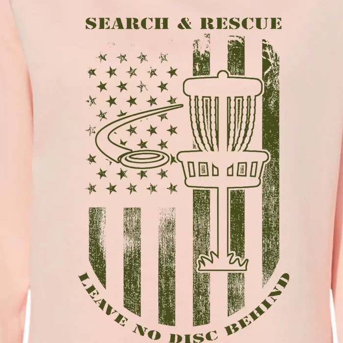 Disc Golf Search & Rescue Leave No Disc Behind Green Womens California Wash Sweatshirt