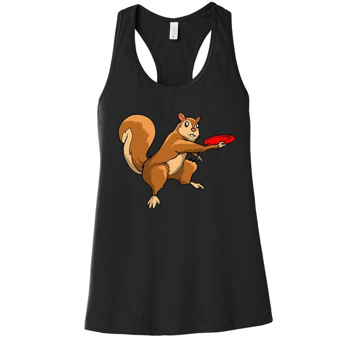 Disc Golf Squirrel Frolf Frisbee Golf Disc Women's Racerback Tank