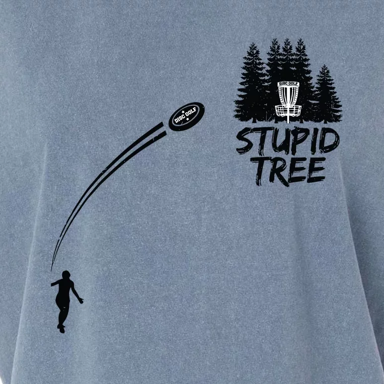 Disc Golf Stupid Tree Funny Frisbee Dad Boy Tees Garment-Dyed Women's Muscle Tee