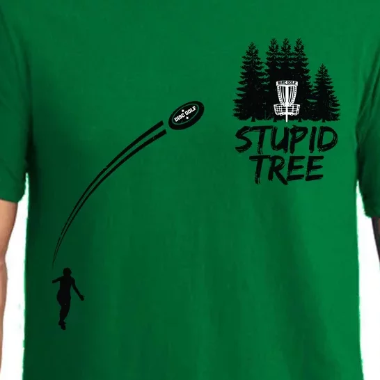 Disc Golf Stupid Tree Funny Frisbee Dad Boy Tees Pajama Set