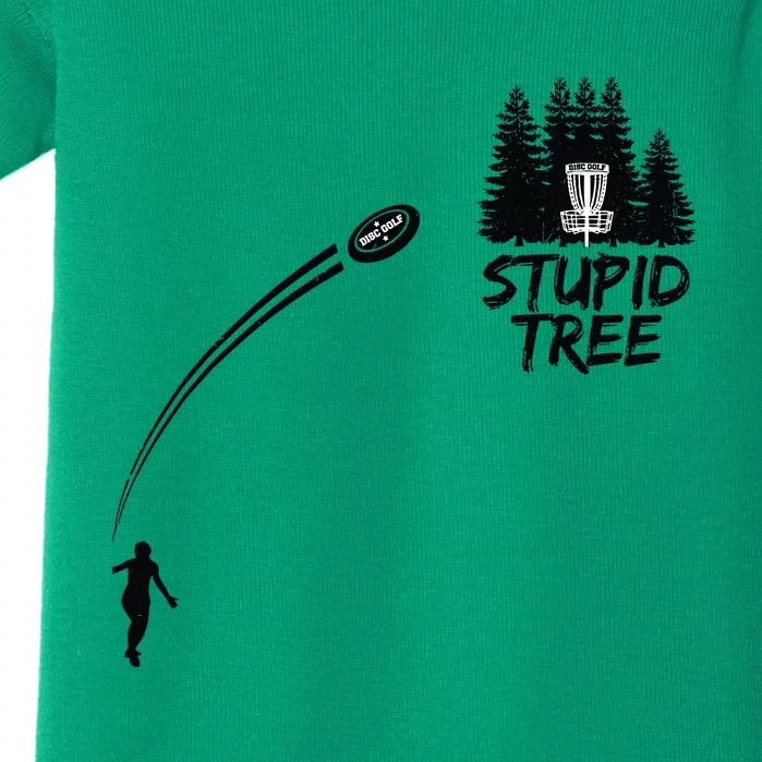 Disc Golf Stupid Tree Funny Frisbee Dad Boy Tees Baby Bodysuit