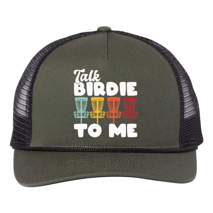 Disc Golf Talk Birdie To Me Funny Frisbee Retro Disc Golfer Retro Rope Trucker Hat Cap