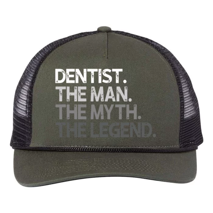 Dentist Gift The Man Myth Legend Retro Rope Trucker Hat Cap