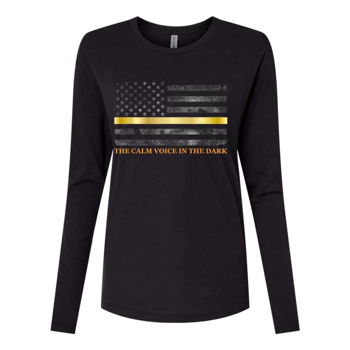 Dispatcher Gifts Thin Gold Line Thin Yellow Line 911 Womens Cotton Relaxed Long Sleeve T-Shirt