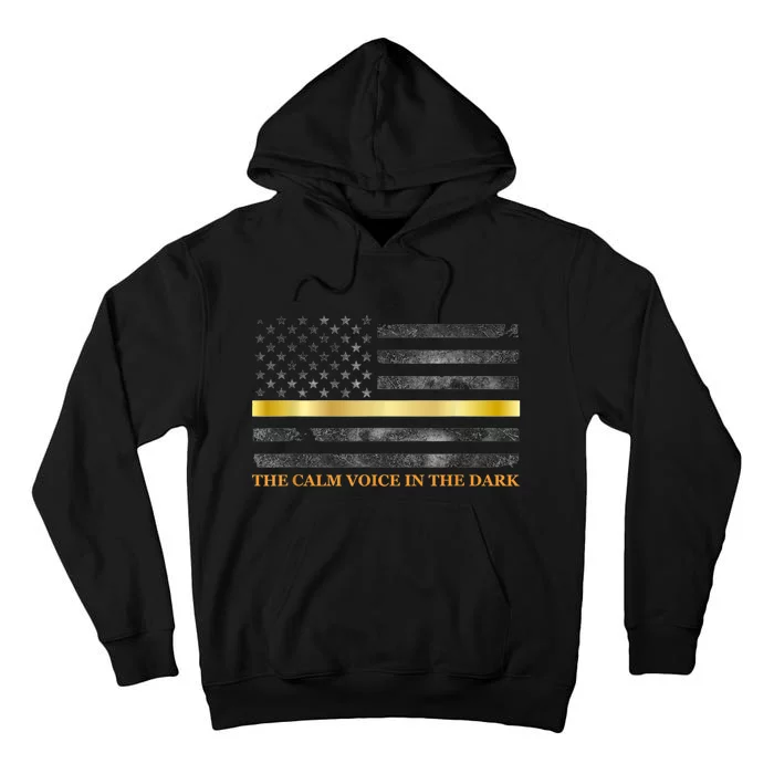 Dispatcher Gifts Thin Gold Line Thin Yellow Line 911 Tall Hoodie