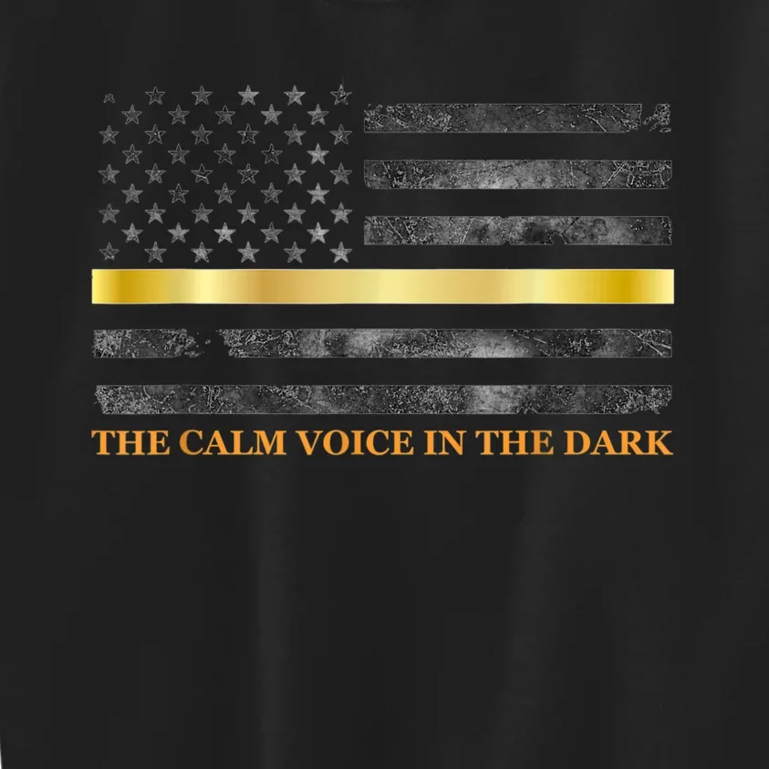 Dispatcher Gifts Thin Gold Line Thin Yellow Line 911 Kids Sweatshirt