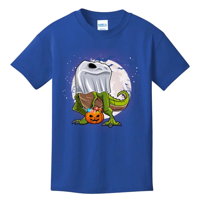 Dinosaur Ghost Trick Or Treat Funny Costume Halloween T Rex Cool Gift Kids T-Shirt