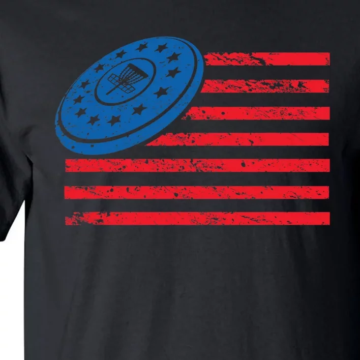 Disc Golf T USA Flag Disc Golf Tall T-Shirt