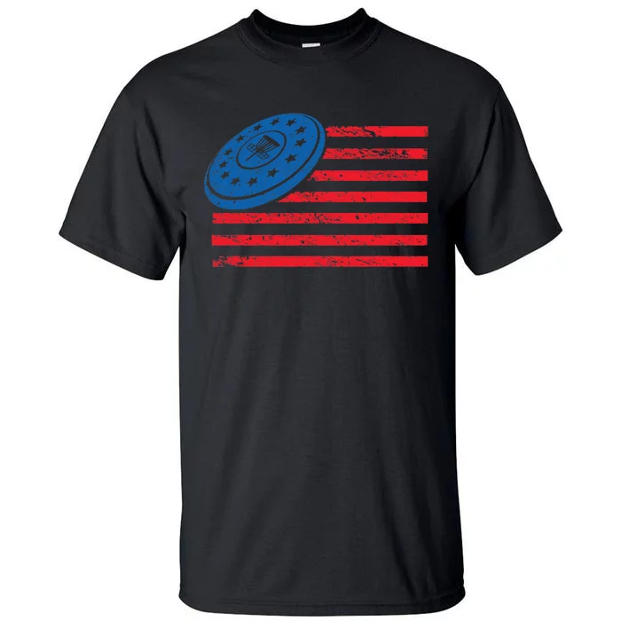 Disc Golf T USA Flag Disc Golf Tall T-Shirt