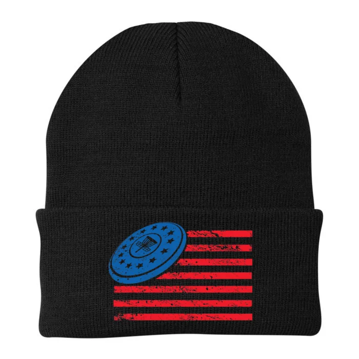 Disc Golf T USA Flag Disc Golf Knit Cap Winter Beanie