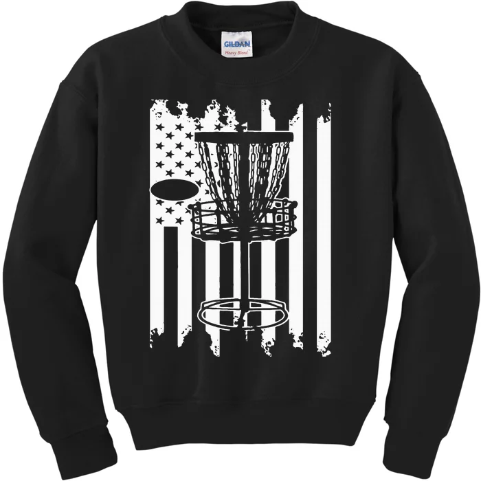 Disc Golf Usa Flag Kids Sweatshirt