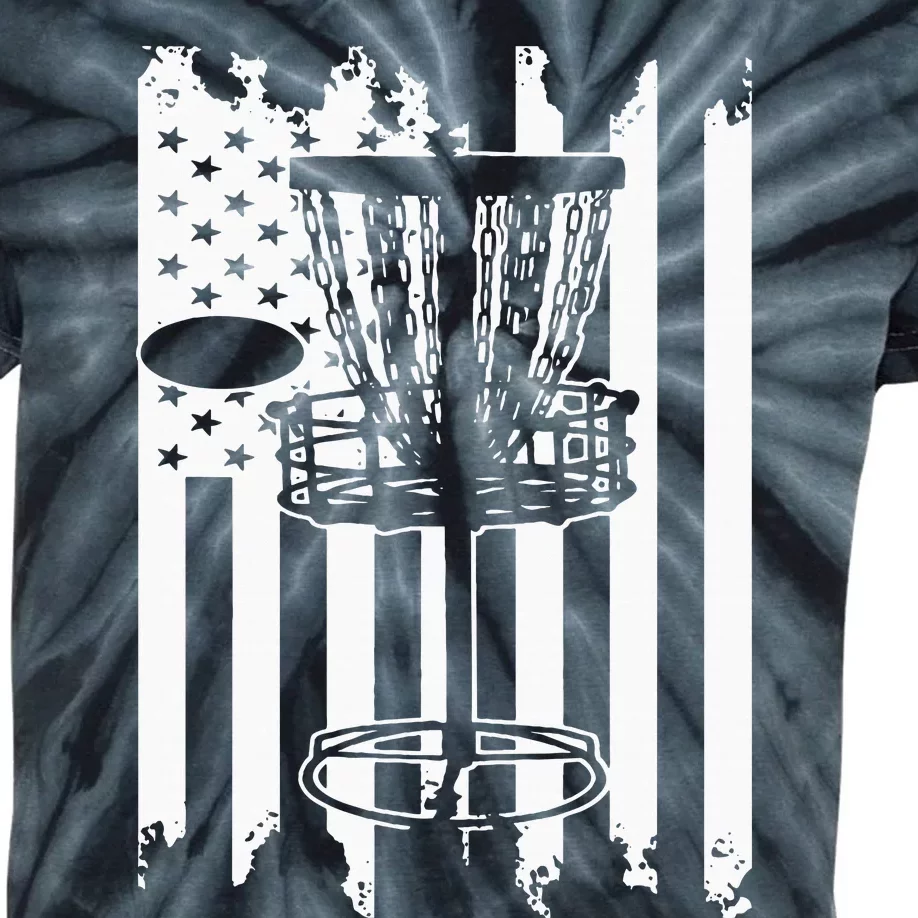 Disc Golf Usa Flag Kids Tie-Dye T-Shirt