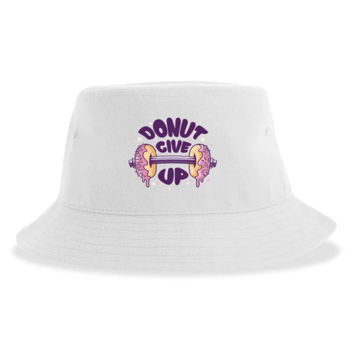 Donut Give Up Weightlifting Fitness Funny Sustainable Bucket Hat