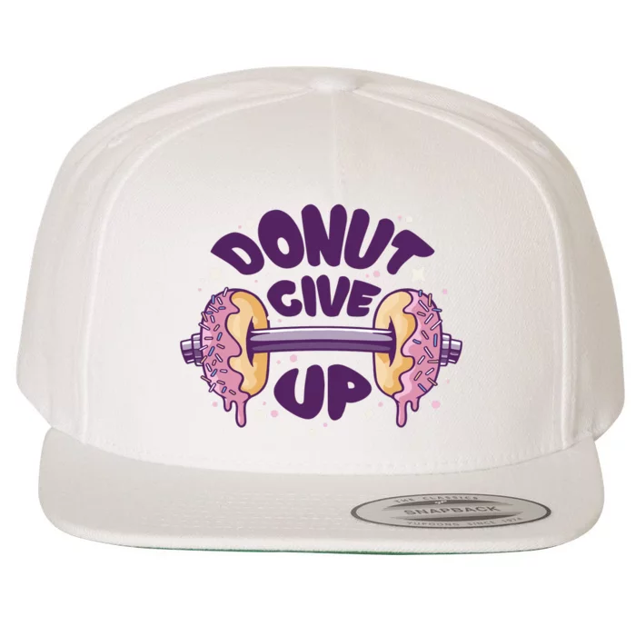 Donut Give Up Weightlifting Fitness Funny Wool Snapback Cap