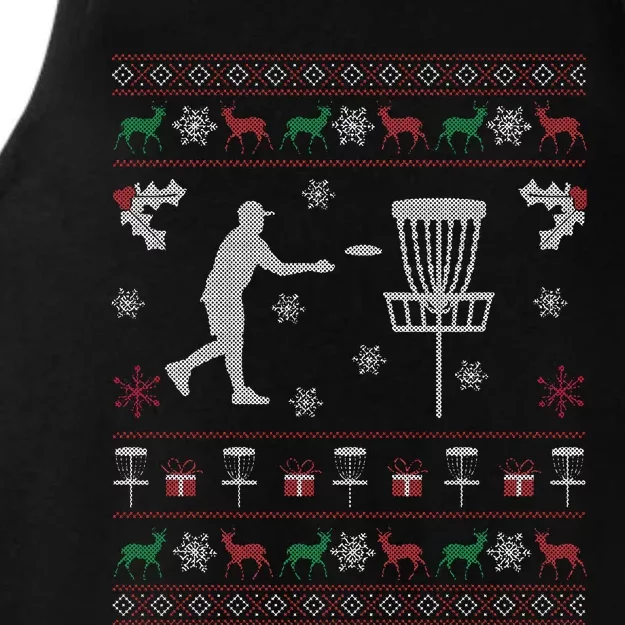 Disc Golf Ugly Christmas Gift for Disc Golf Player Ladies Tri-Blend Wicking Tank