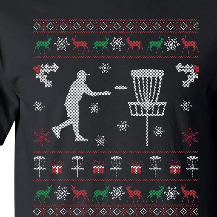 Disc Golf Ugly Christmas Gift for Disc Golf Player Tall T-Shirt