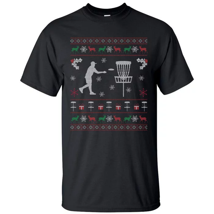 Disc Golf Ugly Christmas Gift for Disc Golf Player Tall T-Shirt