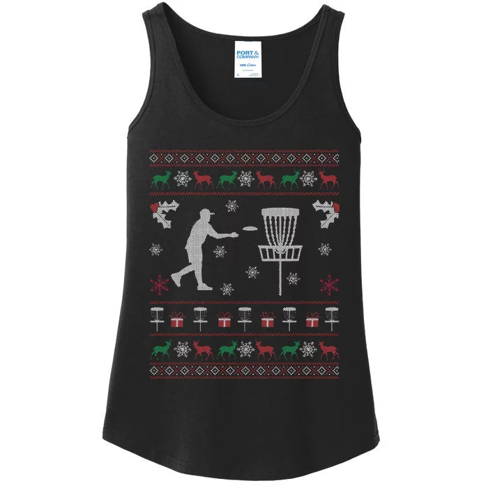 Disc Golf Ugly Christmas Gift for Disc Golf Player Ladies Essential Tank