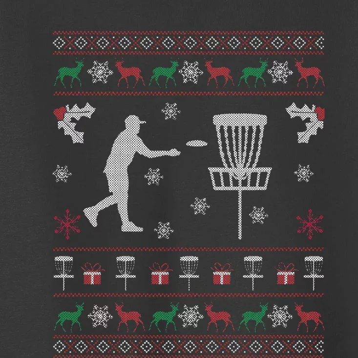 Disc Golf Ugly Christmas Gift for Disc Golf Player Toddler T-Shirt