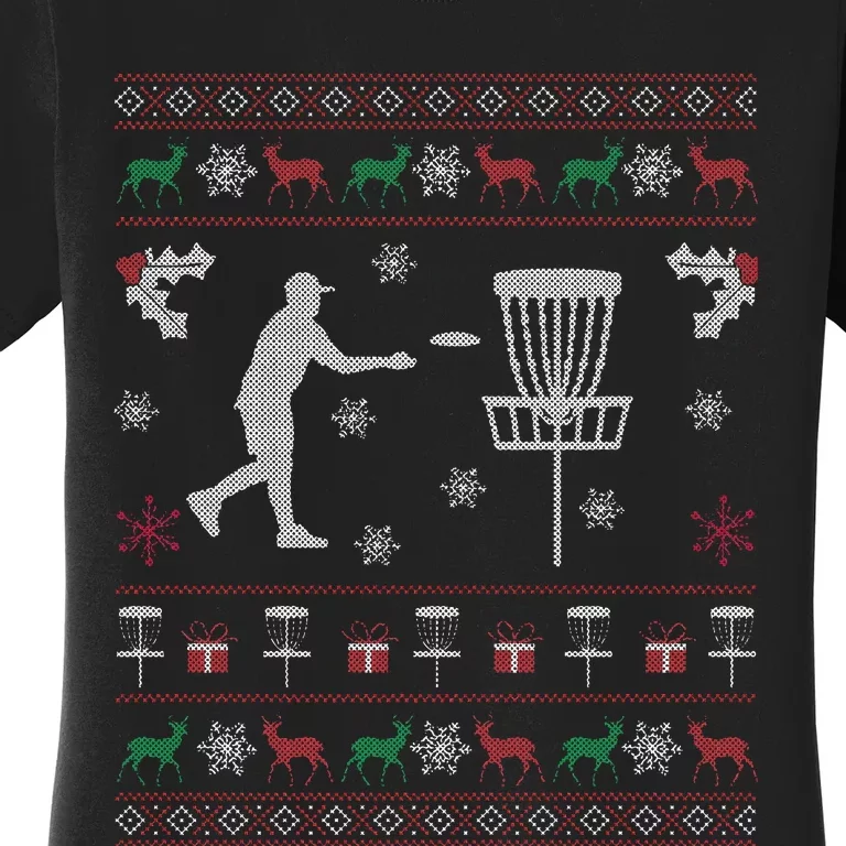 Disc Golf Ugly Christmas Gift for Disc Golf Player Women's T-Shirt