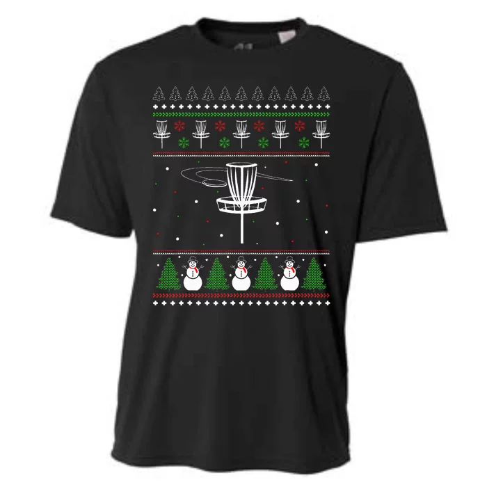 Disc Golf Ugly Christmas Sweater Pajama Gifts Cooling Performance Crew T-Shirt